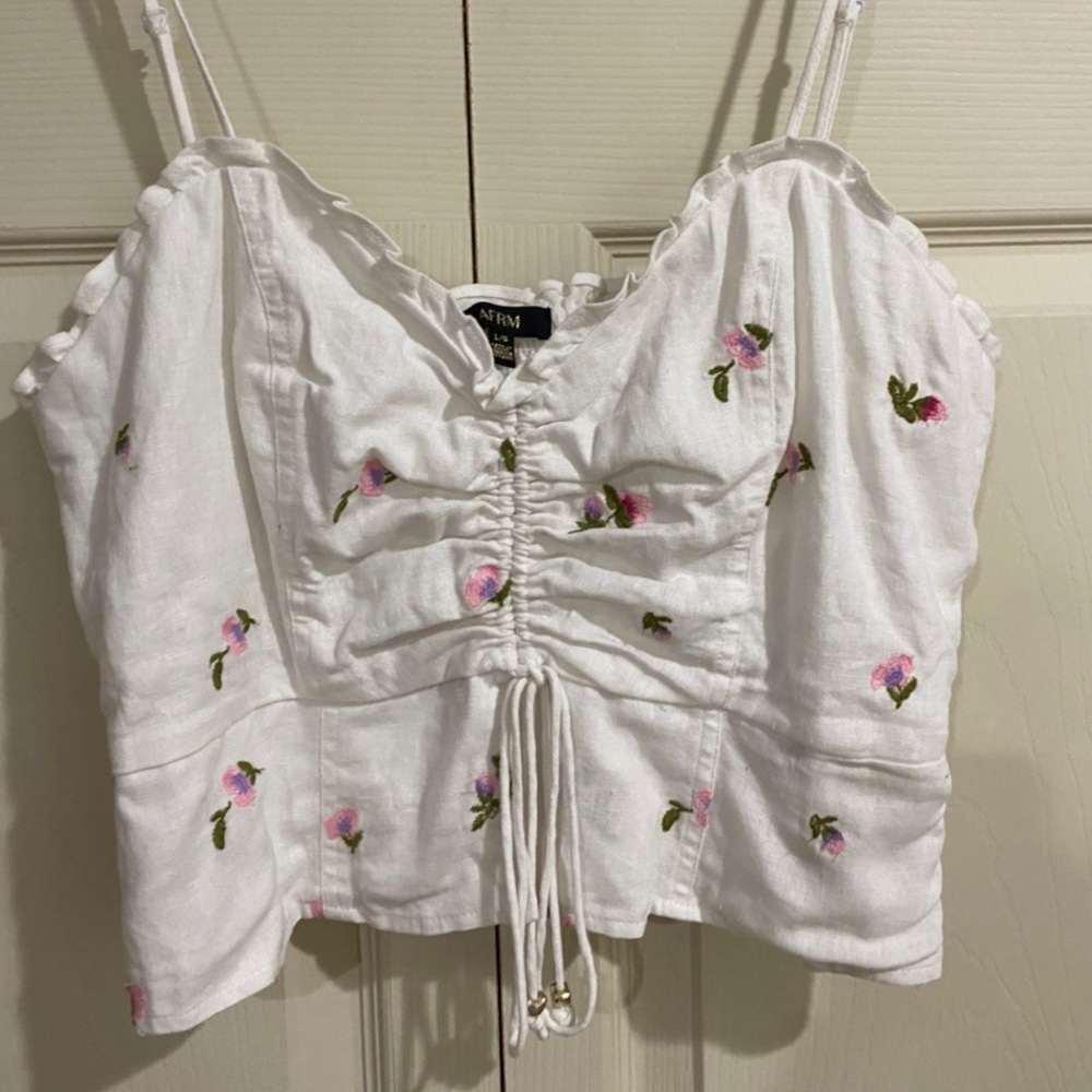 Cropped floral tank top
